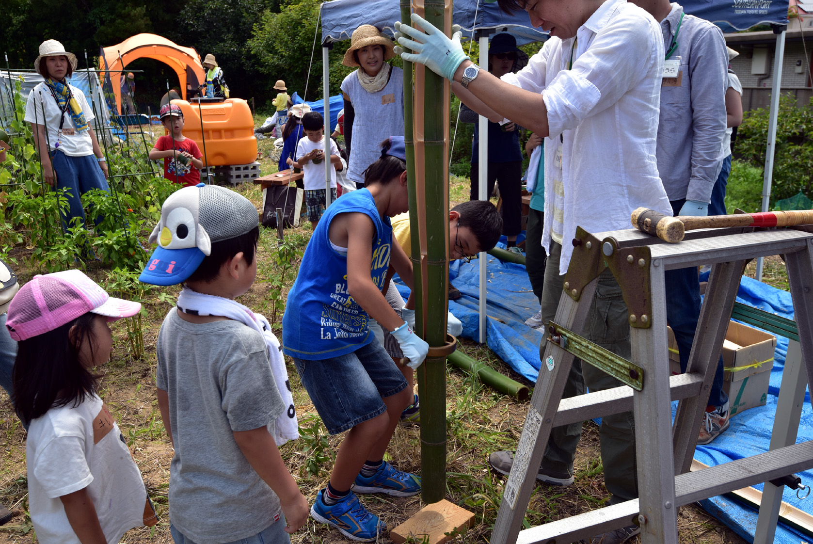 名古屋市緑区／ 夏休みもあと１日！ジャガイモの植え付け体験と、竹で水鉄砲を作ろう♪